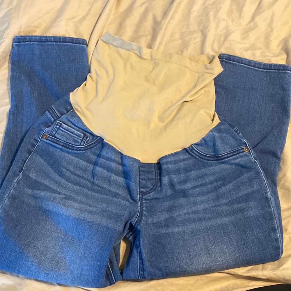 Indigo blue maternity jeans